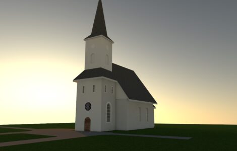 Lørenskog kirke modellert