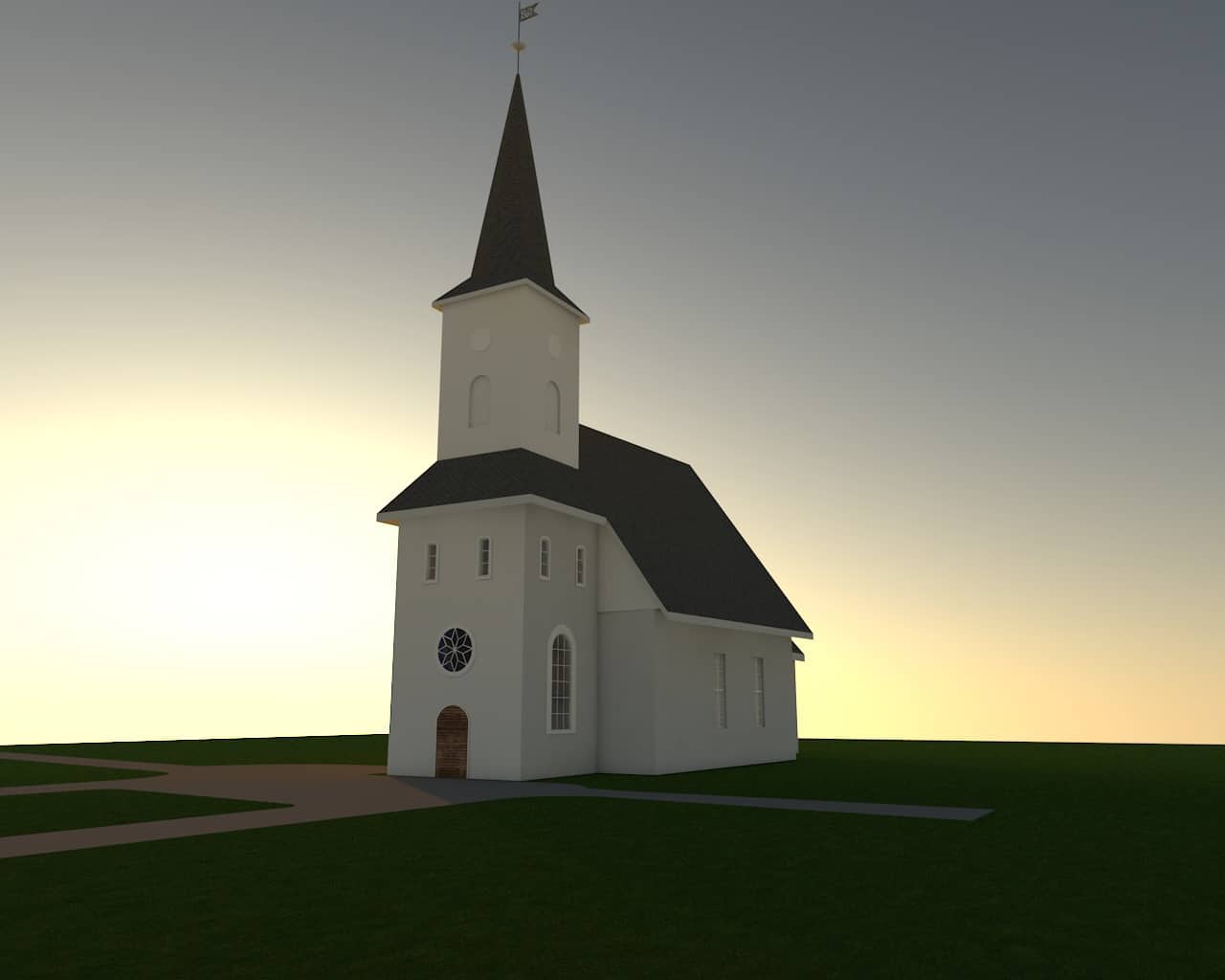 Lørenskog kirke modellert